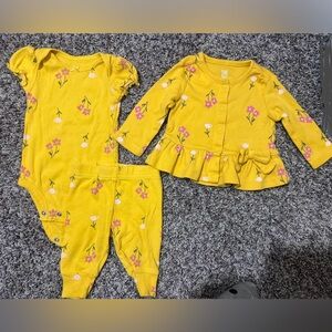 Carter's Yellow and Pink Floral Pajama Set